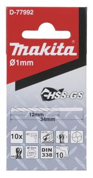 Preview: Bohrer 1mm HSS-GS 10Stk.