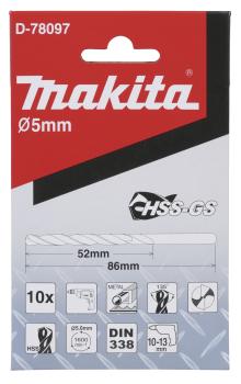 Preview: Bohrer 5mm HSS-GS 10Stk.