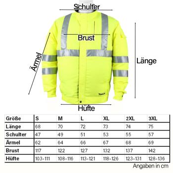 Preview: Makita DFJ214Z2XL Akku-Klimajacke