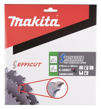 Preview: Makita E-06987 Sägeblatt 216x1,5x30, 45Z EFFICUT