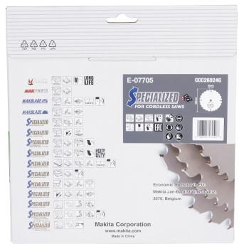 Preview: Makita E-07705 Sägeblatt 260x2,15x30, 24Z EFFICUT
