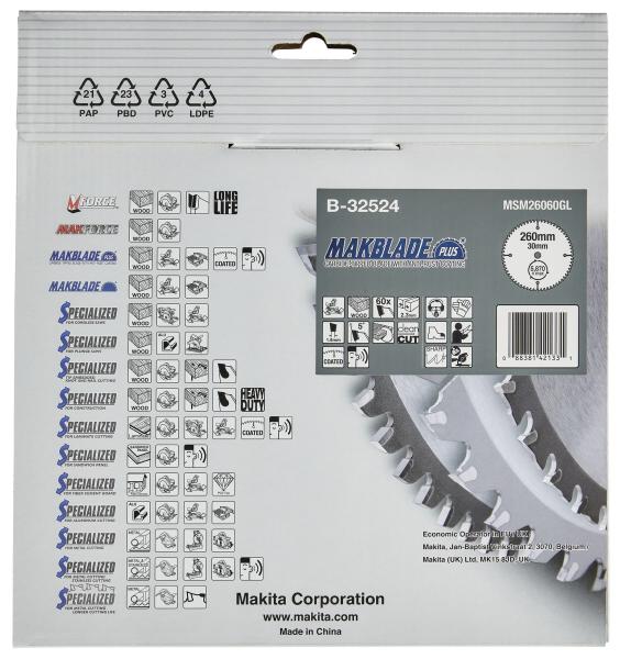Makita B-32524 MAKBLADE+ Sägeb. 260x30x60Z