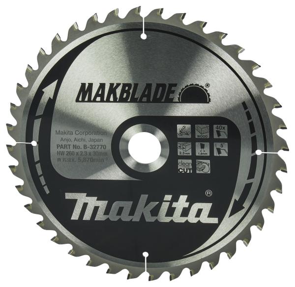 Makita B-32770 MAKBLADE Sägeblatt 260x30x40Z