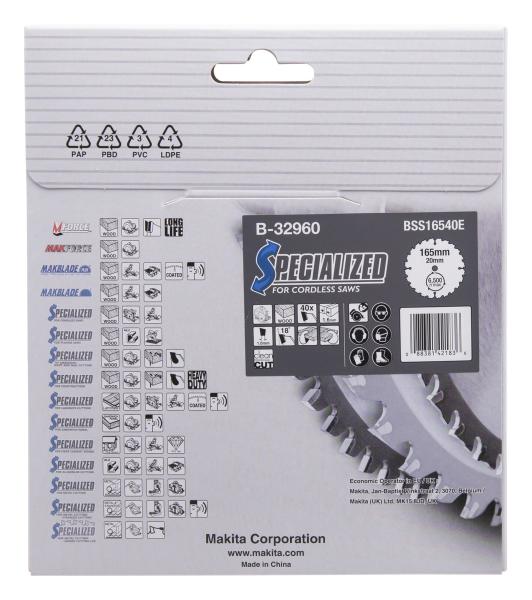 Makita B-32960 SPECIALIZED Sägeb.165x20x40Z