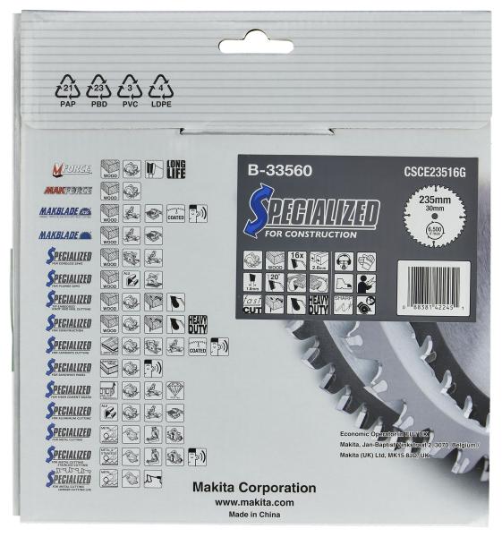 Makita B-33560 SPECIALIZED Sägeb.235x30x16Z