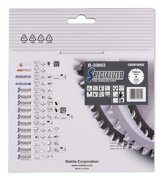 Makita B-33663 MAKBLADE Sägeb. 190x20x40Z