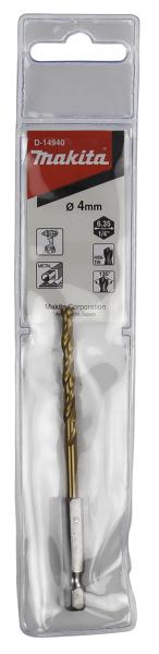 Makita D-14940 Bohrer 4mm 1/4" HSS-TiN