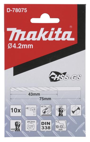 Bohrer 4,2mm HSS-GS 10Stk.