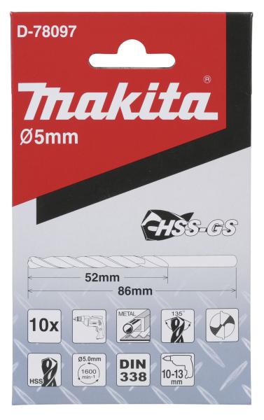 Bohrer 5mm HSS-GS 10Stk.