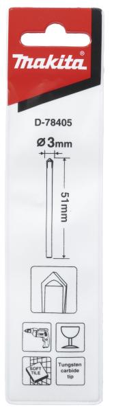 Makita D-78405 Glas-/ Fliesenbohrer 3x51 mm