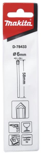 Makita D-78433 Glas-/ Fliesenbohrer 6 mm
