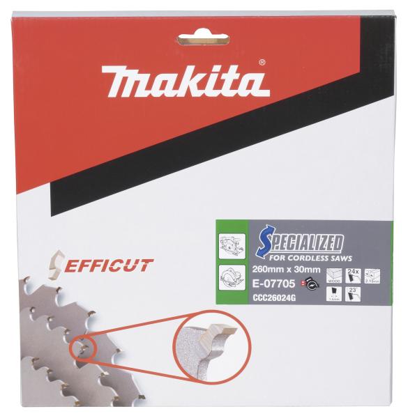 Makita E-07705 Sägeblatt 260x2,15x30, 24Z EFFICUT