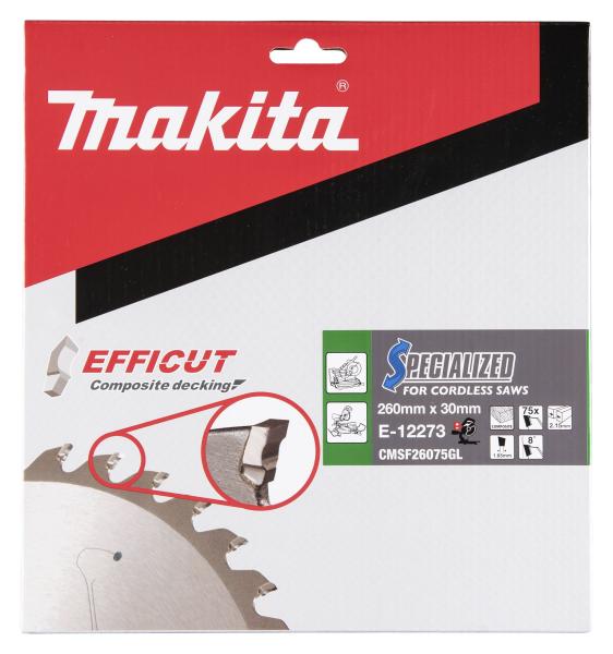 Makita E-12273 Sägeblatt 260x2,15x30, 75Z EFFICUT